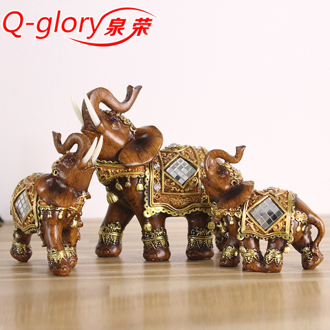 Figurines en résine d'éléphant, souvenirs, feng shui porte-bonheur, artisanat, décoration de jardin, ornement de salon ► Photo 1/5