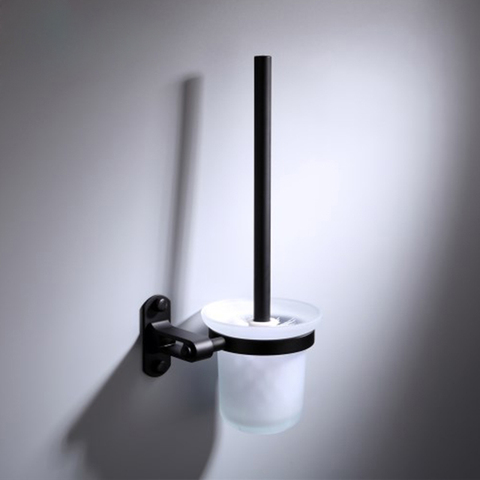 Livraison gratuite accessoires de salle de bain mural noir espace aluminium salle de bain porte-brosse de toilette BR-999mts ► Photo 1/6