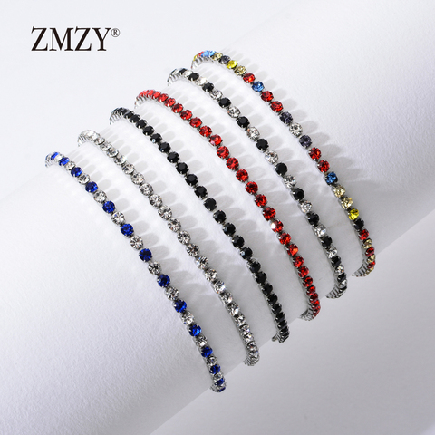 ZMZY 304L Bracelet en acier inoxydable strass brillant cubique zircone Tennis lien Bracelets cadeaux pour femmes bijoux de mariage ► Photo 1/6