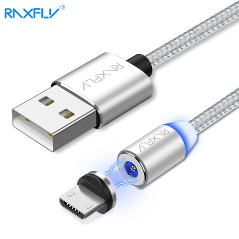 Chargeur magnétique Micro USB câble RAXFLY aimant cordon de Charge pour Samsung S7 S6 Redmi Note 5 câble magnétique Micro USB fil de chargement ► Photo 1/6