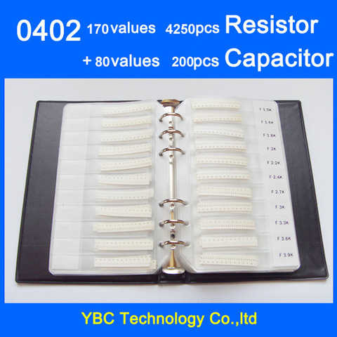 Résistance SMD 0R ~ 10M, 0402 pièces + condensateur 1% pièces, 4250 pf ~ 1UF, livre d'échantillons, 2000 ► Photo 1/6