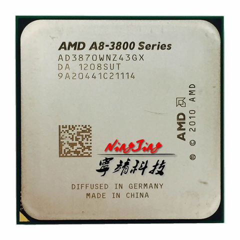 Prise AMD A8-Series, A8 A8-3870K A8 3870 3870K 3.0 GHz Quad Core, processeur d'unité centrale, AD3870WNZ43GX, prise FM1 ► Photo 1/1