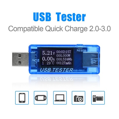 Détecteur de courant et de tension USB 8-en-1 affichage numérique testeur de tension de courant 4V-30V moniteur de capacité du chargeur ► Photo 1/6