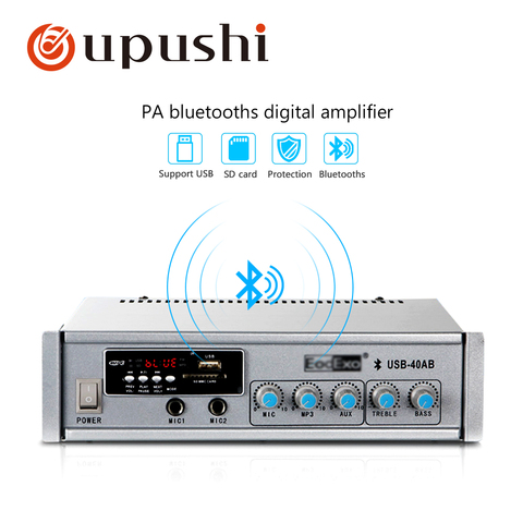 Oupushi – petit amplificateur bluetooth 40W, haut-parleur 100V, puissance audio domestique pour système de musique de fond domestique ► Photo 1/1