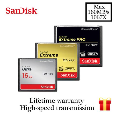 Carte mémoire SanDisk 16 go 32 go 64 go 128 go carte CF extrême PRO carte flash compacte haute vitesse pour DSLR et caméscope HD discount ► Photo 1/6