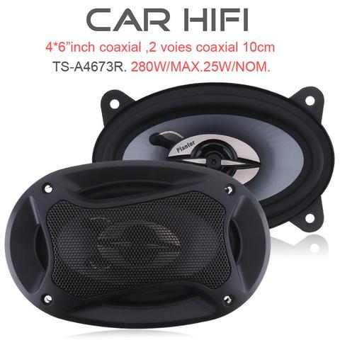 Haut-parleur HiFi Coaxial de voiture 280W | 4X6 pouce, 2 pièces, porte de véhicule, Audio musique stéréo, gamme complète, haut-parleurs de fréquence pour voitures ► Photo 1/6