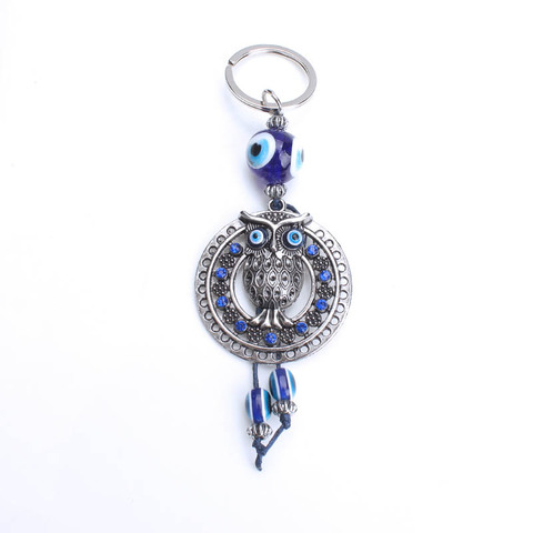 EVIL EYE nouveau turquie bleu hibou animal porte-clés pour femmes sac à main décoration porte-clés pour homme femme bijoux accessoires ► Photo 1/6