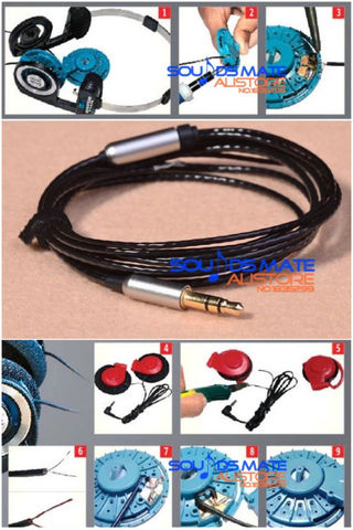 Nouveau câble plaqué argent noir pour écouteurs KOSS Porta Pro Portapro PP ► Photo 1/6
