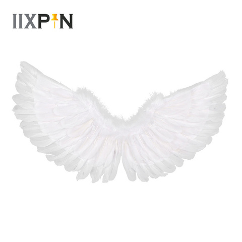 IIXPIN – ailes d'ange en plumes blanches pour enfants, Cosplay, Costume de fête de danse, mascarade, carnaval, accessoires Photo de vacances ► Photo 1/6