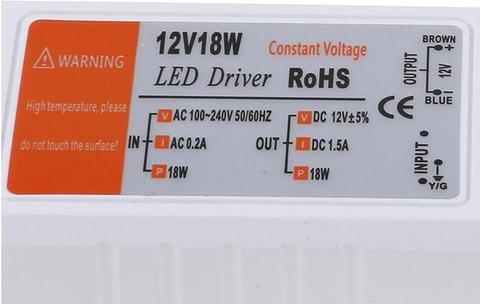 Adaptateur d'alimentation 12V, 18w dc, de haute qualité, transformateur pour ampoule LED ► Photo 1/6