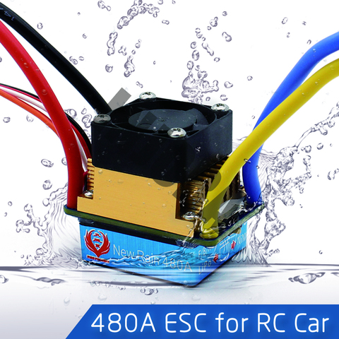 480A Étanche Brossé ESC Contrôleur de Vitesse avec 5 v/3A BEC pour 1/10 RC Sur Chenilles SCX10 D90 Traxxas Tamiya HSP RC Voiture ► Photo 1/6