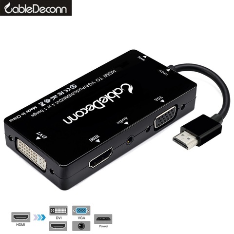 Adaptateur Multiport 4 en 1 pour PS3 Hdtv, moniteur et ordinateur portable, séparateur HDMI vers h-d-m-i VGA DVI, câble Audio et vidéo ► Photo 1/6