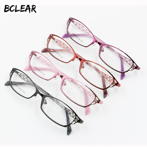 BCLEAR haute qualité femmes cadre de lunettes en alliage de métal lunettes cadre demi-cadre lunettes cadre femelle optique lunettes S99002 ► Photo 1/6