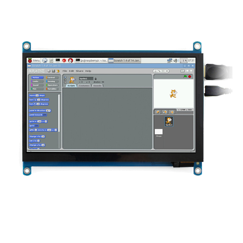 Waveshare – écran tactile capacitif LCD (H) de 7 pouces, 1024x600 IPS, HDMI, prend en charge Raspberry Pi, Jetson Nano Win10, etc. ► Photo 1/6