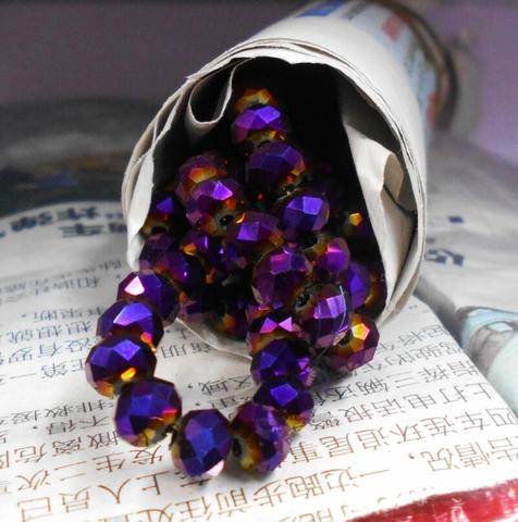 FLTMRH – perles en verre cristal à facettes, couleur violette brillante, pour la fabrication de bijoux, 140 pièces, 3x4mm ► Photo 1/1