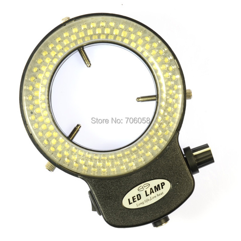 Lampe illuminateur annulaire LED 6500K144 réglable pour Microscope stéréo industriel, loupe d'appareil photo numérique avec adaptateur secteur ► Photo 1/6