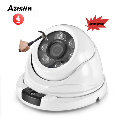 AZISHN – caméra de surveillance dôme réseau IP XMEye, dispositif de sécurité avec microphone grand angle, codec H.265, protocole onvif IP66 P2P, 3mp, DC 12V/48V, PoE ► Photo 1/6