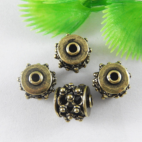 Perles ajourées en cuivre, rétro Bronze, accessoires de bijouterie, 10 pièces/paquet, 38011 ► Photo 1/6