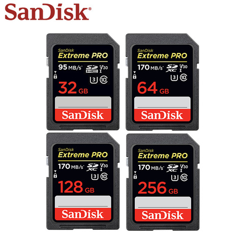 Sandisk – carte SD Extreme Pro, 32 go/64 go/32 go/256 go/128 go, classe 10, vitesse de lecture Max 95 mo/s, U3, carte mémoire pour appareil photo ► Photo 1/5