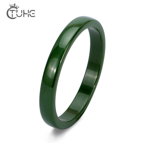 Élégant mariage fiançailles en céramique anneaux anniversaire accessoires Simple Style vert gris femmes en céramique anneaux avec Surface lisse ► Photo 1/6