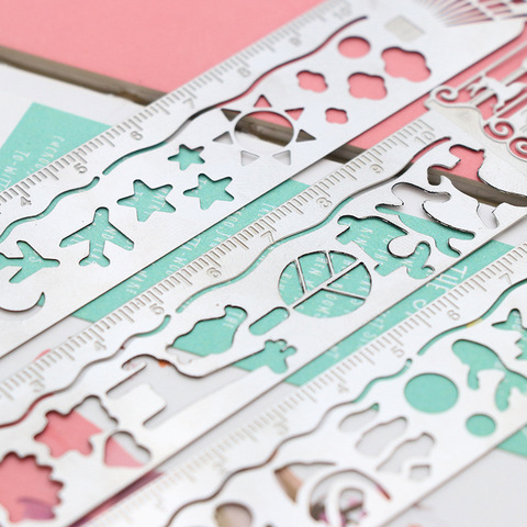 Règle de peinture bricolage | Mignon Kawaii, motifs album photo pour enfants, peinture matériaux faits main, pochoir creux, outils décoratifs ► Photo 1/6