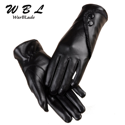 WarBLade – gants en cuir PU pour femme, avec écran tactile, mitaines d'hiver chaudes, style européen ► Photo 1/6