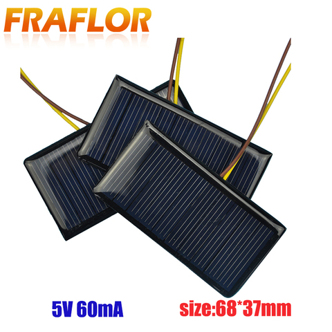 2 pièces Mini panneau solaire pour animaux de compagnie 5V 60mA cellule solaire polycristalline panneau photovoltaïque pour 3.6V chargeur de batterie bricolage jouet LED ► Photo 1/6