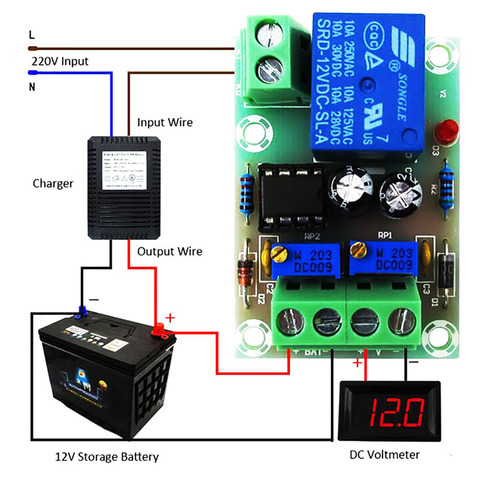 XH-M601 régulateur de puissance batterie charge panneau de commande 12V Intelligent chargeur panneau d'alimentation charge automatique/arrêt de puissance ► Photo 1/6