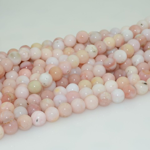 Perles rondes naturelles en opale rose péruvienne, amples, 6mm, 8mm,10mm ► Photo 1/5