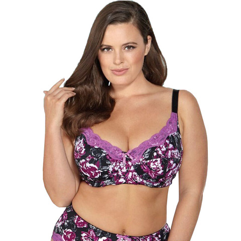 BL953P grande taille femmes soutien-gorge 6 couleurs impression florale non rembourré sans doublure pleine tasse Sexy femmes sous-vêtements ► Photo 1/6