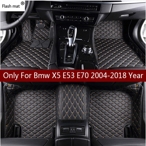 Tapis de sol de voiture en cuir personnalisé, intérieur de voiture, compatible avec Bmw X5 E53 E70 2004 – 2013 2014 2016 2017 2022 ► Photo 1/6