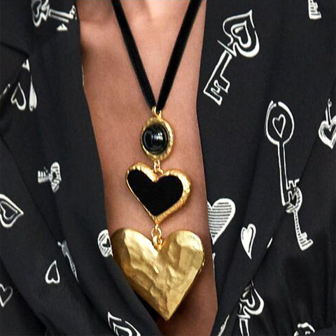 KMVEXO – collier ras du cou avec grand cœur pour femmes, Vintage, pendentif, cadeaux de fête de mariage, à la mode, 2022 ► Photo 1/6