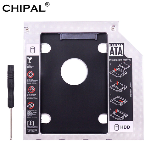 CHIPAL – caddie en aluminium pour disque dur 9.5mm, sata 3, 2.5 pouces, boîtier SSD, support de disque dur pour ordinateur portable, baie optique de CD DVD-ROM ► Photo 1/6