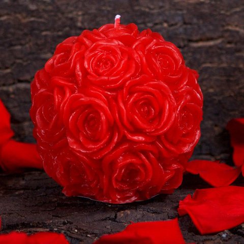 Moule à bougies en Silicone 3D boule Rose et aromathérapie, outil de décoration en argile résine ► Photo 1/6
