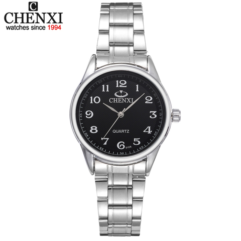 CHENXI – montre à Quartz en acier inoxydable pour femmes, cadran noir et blanc, cadeau Simple, vêtements d'horloge ► Photo 1/6