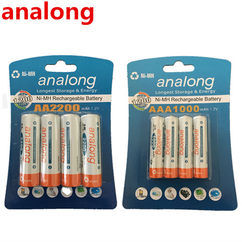 Analong – piles AA 1.2V 2200mAh + piles AAA 1000mAh NI-MH AA/AAA rechargeables ► Photo 1/2