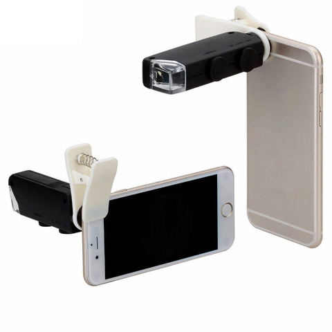 60X à 100X Zoom LED Microscope loupe Micro téléphone portable lentille caméra avec pince universelle pour iPhone Samsung HTC Huawei ► Photo 1/5