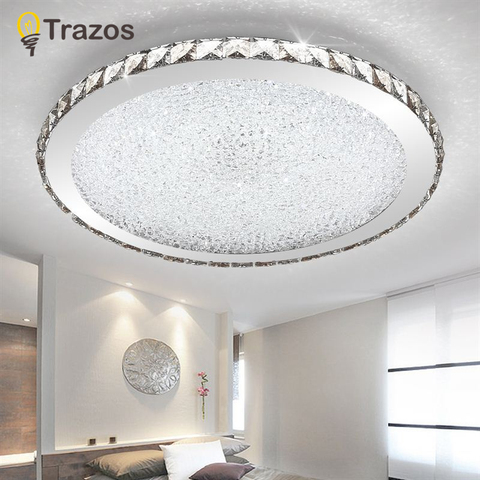 Plafonnier en cristal K9, design moderne, montage en surface sur panneau, éclairage d'intérieur, luminaire de plafond, idéal pour le salon, la chambre à coucher ou la cuisine, LED ► Photo 1/6