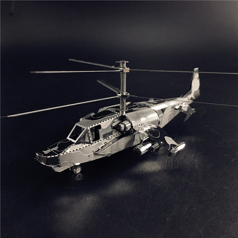 MMZ-kit de modèle en métal 3D, avion KA-50, hélicoptère furtif, assemblage, bricolage, puzzle, modèle découpé au Laser 3D ► Photo 1/5