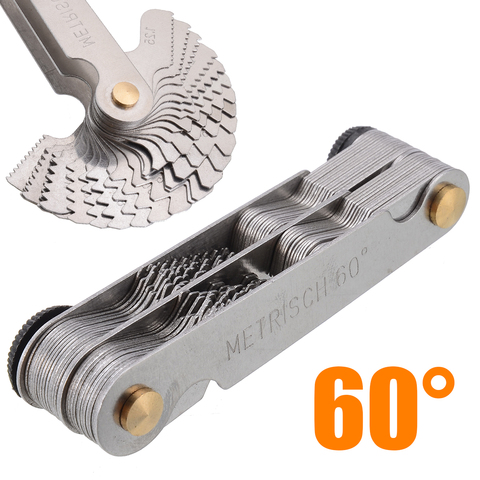 Nouveau calibre de lame de jauge de pas de filetage métrique Whitworth de 60 et 50 degrés pour outil de mesure ► Photo 1/6