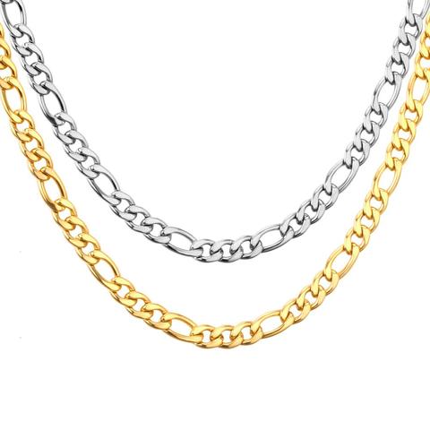 Luxkisskids – ensemble de colliers en acier doré pour hommes et femmes, chaîne longue serpent, vente en gros, 5mm/7mm, 316L ► Photo 1/5