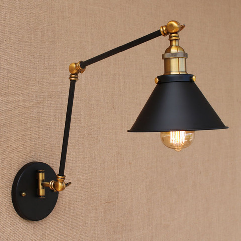 Applique murale industrielle Style Vintage Edison, réglable à bras oscillant Long, Style Loft, LED ► Photo 1/6