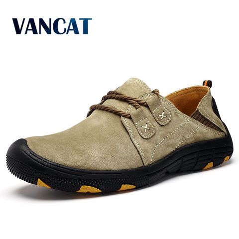 Vancat – baskets respirantes en cuir véritable pour homme, chaussures décontractées, mocassins en daim, pour l'entraînement en plein air, la marche ► Photo 1/6