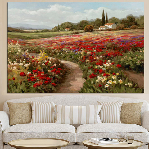 Peinture à l'huile sur toile avec paysage de popeline Monet, affiches et imprimés, tableau mural pour salon ► Photo 1/6