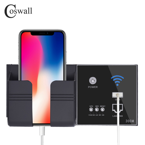 COSWALL – Routeur AP sans fil intégré au mur, 300M, Port de charge USB, sortie 1500mA, panneau WIFI ► Photo 1/6