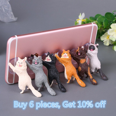 Support pour téléphone mignon chat Support résine Support pour téléphone Mobile Support ventouse tablettes bureau ventouse conception haute qualité Support de Smartphone Support pour téléphone ► Photo 1/6