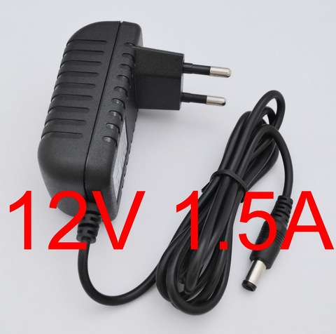 Convertisseur d'alimentation ca 100V-240V, 1 pièce, 12V, 1,5 a, 1500ma, 18W, prise ue, 5.5mm x 2.1mm, haute qualité ► Photo 1/1