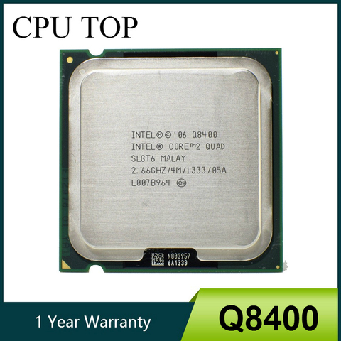 Processeur Core 2 Quad Q8400 100% GHz, 4 mo, 2.66 MHz, 1333 fonctionnel, Socket 775 ► Photo 1/3