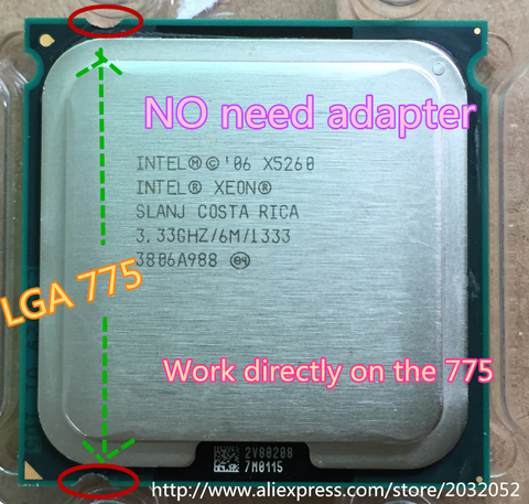 Processeur Intel Xeon X5260, 3.33GHz/6 mo/1333MHZ, proche de LGA775 Core 2 cpuworks, carte mère LGA 775, pas besoin d'adaptateur ► Photo 1/2