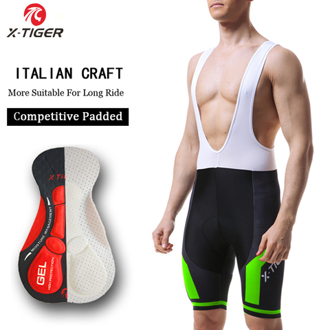 X-TIGER Cyclisme Bib Shorts Évacuation de L'humidité Vtt Shorts D'été Antichoc 5D GEL Pad Coussin VTT Vélo Bib Collants ► Photo 1/6